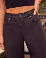 Crista Stretch High Rise Coated Barrel Jeans