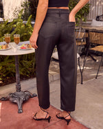 Crista Stretch High Rise Coated Barrel Jeans