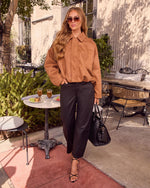 Crista Stretch High Rise Coated Barrel Jeans