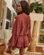 Dark Brown % Goldie Skirt Overlay Romper-4