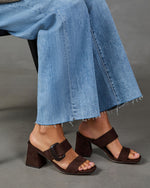 Juliana Faux Suede Block Heel Mules