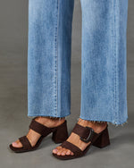 Juliana Faux Suede Block Heel Mules