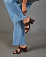 Juliana Faux Suede Block Heel Mules