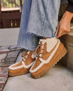 Tessa Faux Suede Sherpa Trim Shoe