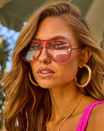 Mauve % Easy Escape Aviator Sunglasses-2