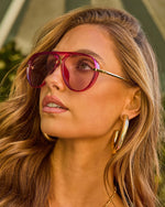 Mauve % Easy Escape Aviator Sunglasses-3