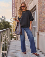 Black % Elouise Knit Oversized Pullover Sweater-2