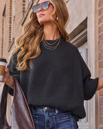 Black % Elouise Knit Oversized Pullover Sweater-6