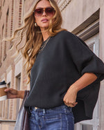 Black % Elouise Knit Oversized Pullover Sweater-3