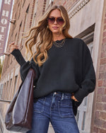 Black % Elouise Knit Oversized Pullover Sweater-1