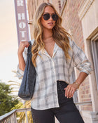 Brassroot Plaid Button Down Top