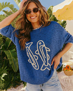 Coastal Harvest Sardine Embroidered Sweater