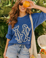 Coastal Harvest Sardine Embroidered Sweater