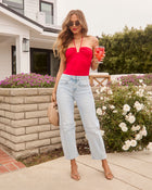 Red % Katherine Halter Fitted Bodysuit-1