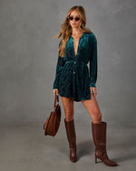 Wild Dusk Flocked Velvet Romper