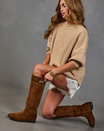 Chic Fix Faux Suede Buckle Boots
