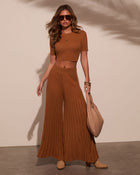 Winslow Wide Leg Pleated Knitwear Pant