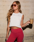 Ivory % Virelle Crossover Activewear Top-1