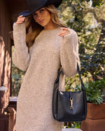 Black % Sharah Vegan Leather Tote-6