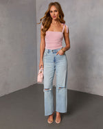 Senia Ruched Shoulder Tie Bodysuit