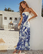 Lagoon Luster Abstract Halter Maxi Dress