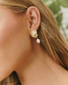Honeylight Shell And Pearl Drop Earrings
