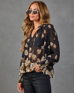 Touch Of Fall Floral Neck Tie Top