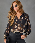 Touch Of Fall Floral Neck Tie Top
