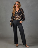 Touch Of Fall Floral Neck Tie Top