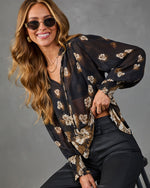 Touch Of Fall Floral Neck Tie Top