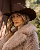 Dark Brown % Canyon Sunset Structured Cowboy Hat-1