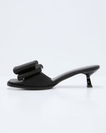 Black % Cranberry Moon Satin Bow Kitten Heels-6