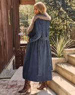 Frederica Denim Faux Fur Collar Coat