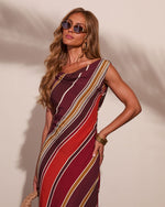 Coastline Calling Striped Cowl Maxi Dress