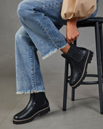 Kieran Woven Faux Leather Chelsea Boots