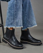 Kieran Woven Faux Leather Chelsea Boots