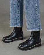 Kieran Woven Faux Leather Chelsea Boots
