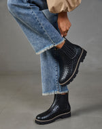 Kieran Woven Faux Leather Chelsea Boots