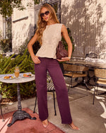 Dusky Charm Stretch High Rise Straight Leg Clean Hem Color Jeans