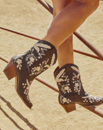 Black % Full Bloom Embroidered Floral Western Bootie-4