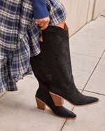 Black % Carlisle Suede Heeled Boots-5