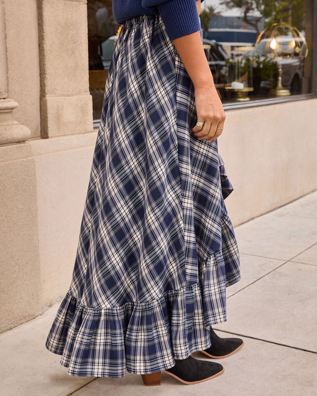 Fiorah Plaid High Low Midi Skirt – VICI