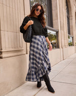 Fiorah Plaid High Low Midi Skirt