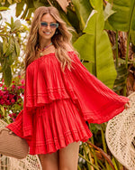 Summer Rodeo Pleated Cotton Mini Skirt