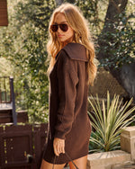 Hearthside Hush Ribbed Knit Mini Dress