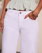 Lauraine Stretch Mid Rise Wide Leg Distressed Jeans