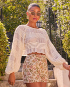 Ivory % My Dearest Peasant Crop Top-1