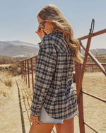 Moonshine Plaid Button Down Top