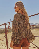 Saison Ruffle Paisley Blouse