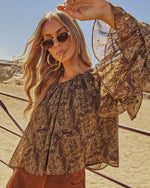 Saison Ruffle Paisley Blouse